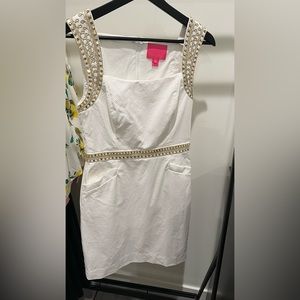 White Lilly Pulitzer Dana Stretch Shift Dress